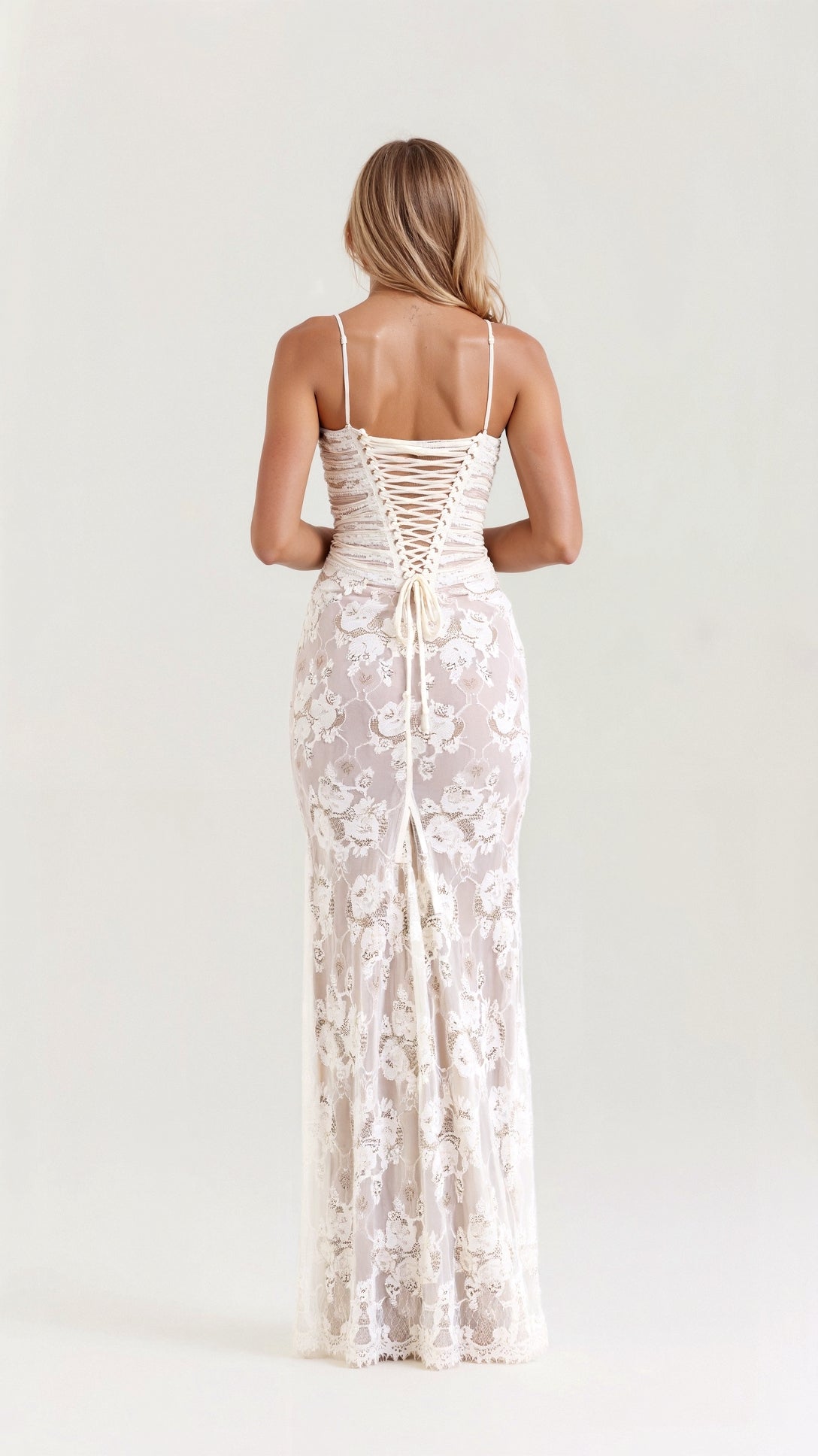 Elegantes Spitzenkleid mit Korsett-Oberteil für besondere Anlässe – Bild 4
