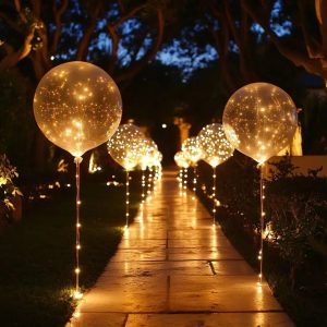 Transparente LED Ballons 45cm Party Deko 10er Set