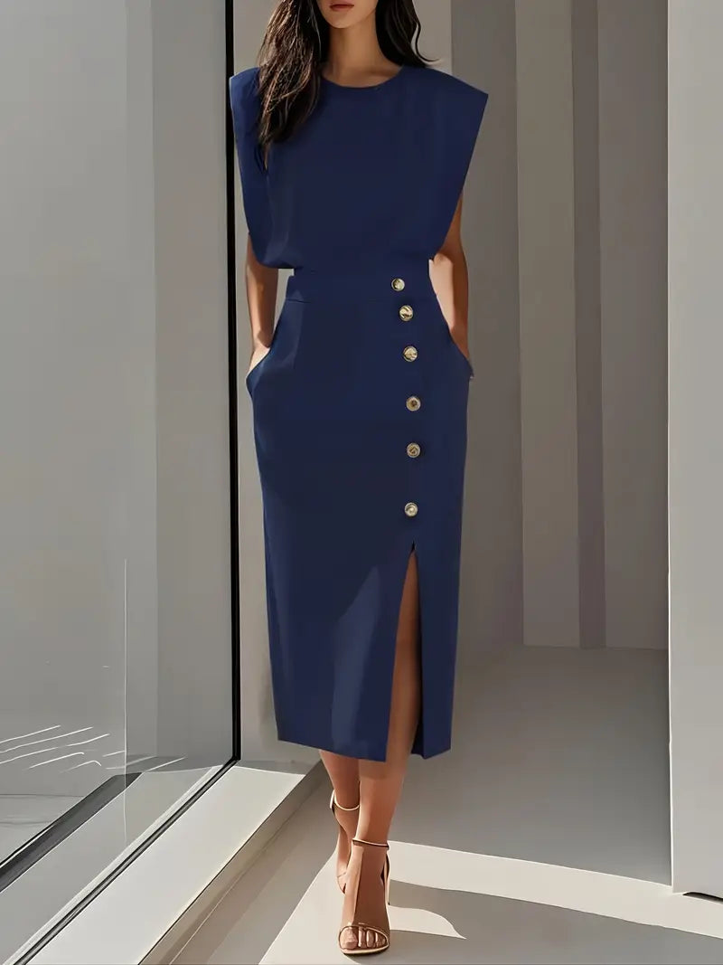 Elegantes Damenkleid mit Seitenschlitz – Bequem & Figurschmeichelnd – Bild 4