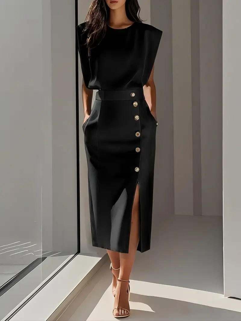 Elegantes Damenkleid mit Seitenschlitz – Bequem & Figurschmeichelnd – Bild 5