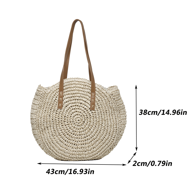 Runde Damen Korbtasche Strand Sommer Boho-Stil – Bild 7