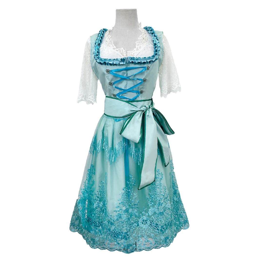 Bayerisches Dirndl Damen Trachtenkleid Kurze Ärmel Fest – Bild 4