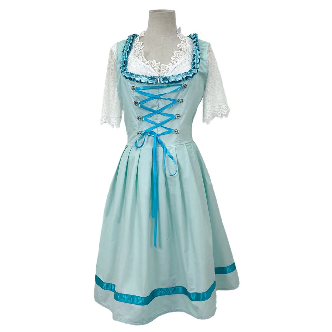 Bayerisches Dirndl Damen Trachtenkleid Kurze Ärmel Fest – Bild 3