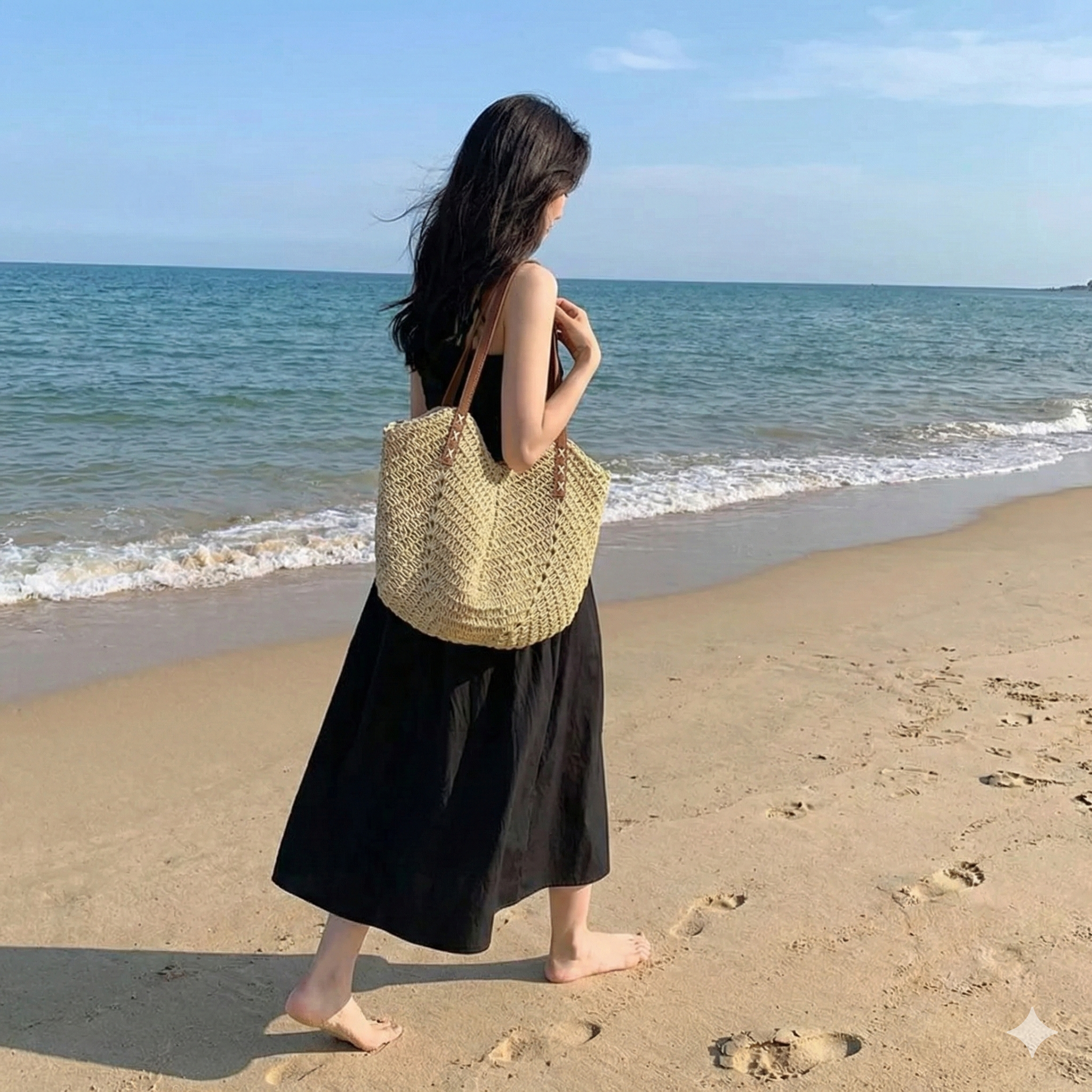 Damen Flechttasche – Stilvolle Sommertasche für Strand & Alltag – Bild 4