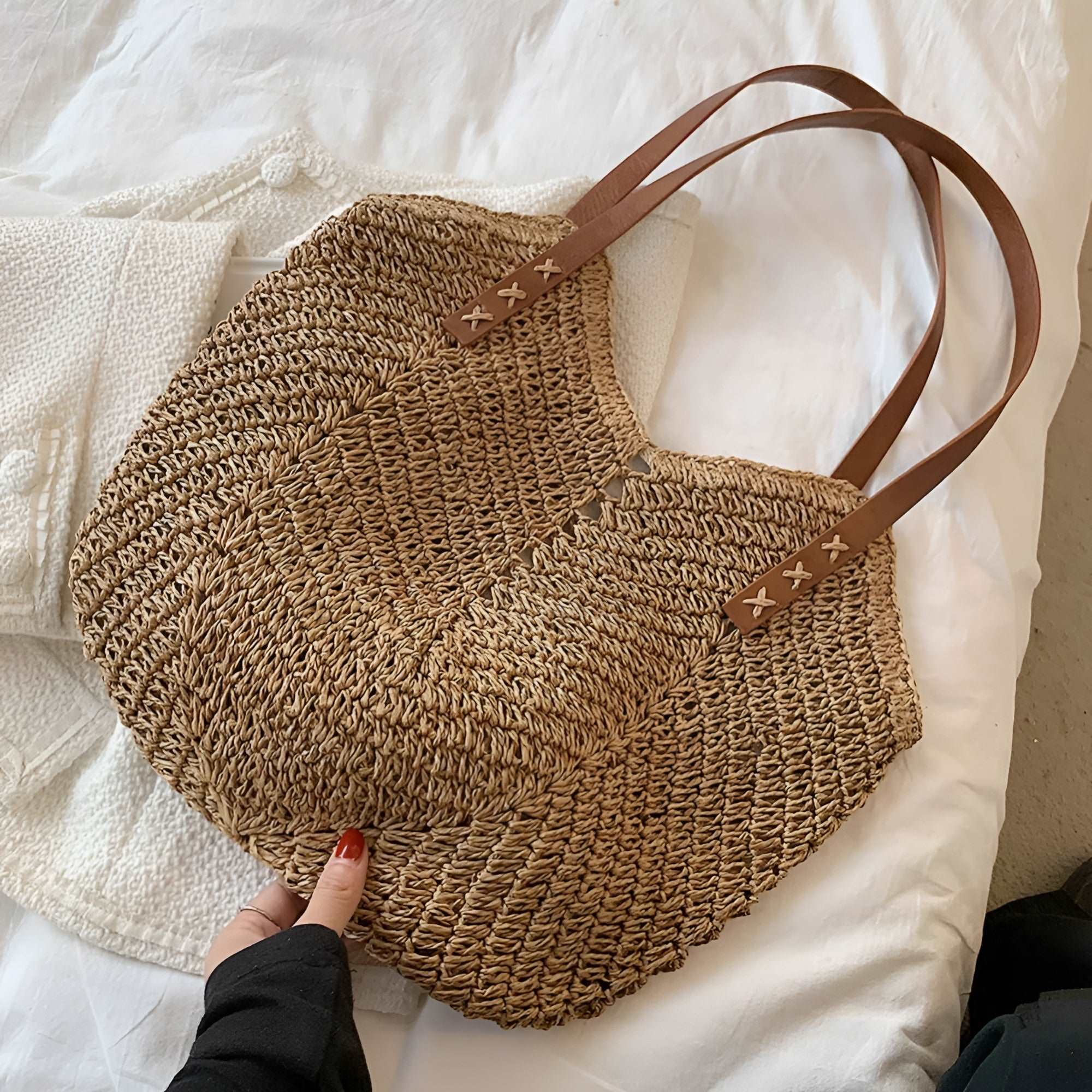 Damen Flechttasche – Stilvolle Sommertasche für Strand & Alltag – Bild 5