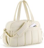 Damen Sporttasche Reise Schultertasche Beige Schwarz