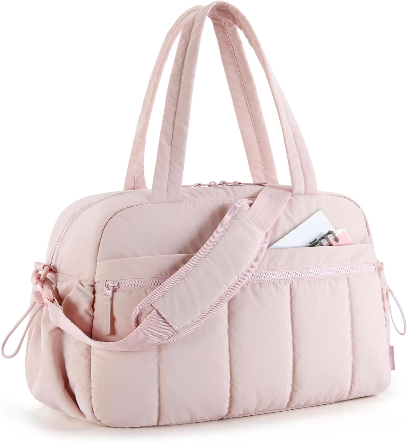 Damen Sporttasche Reise Schultertasche Beige Schwarz – Bild 4