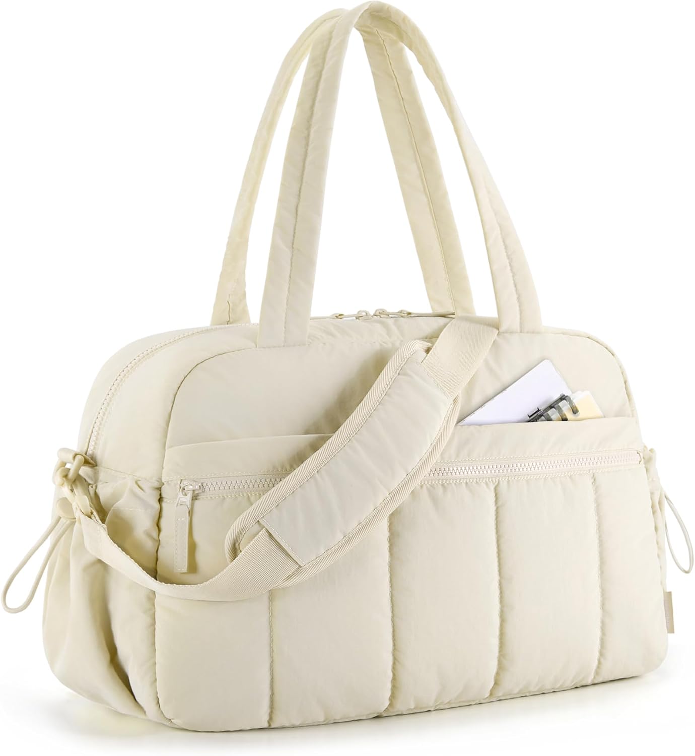 Damen Sporttasche Reise Schultertasche Beige Schwarz