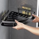 Badezimmer Eckregal Aluminium ohne Bohren Wandmontage