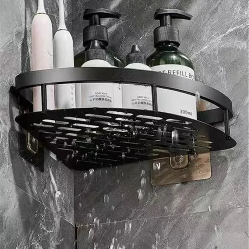 Badezimmer Eckregal Aluminium ohne Bohren Wandmontage – Bild 5