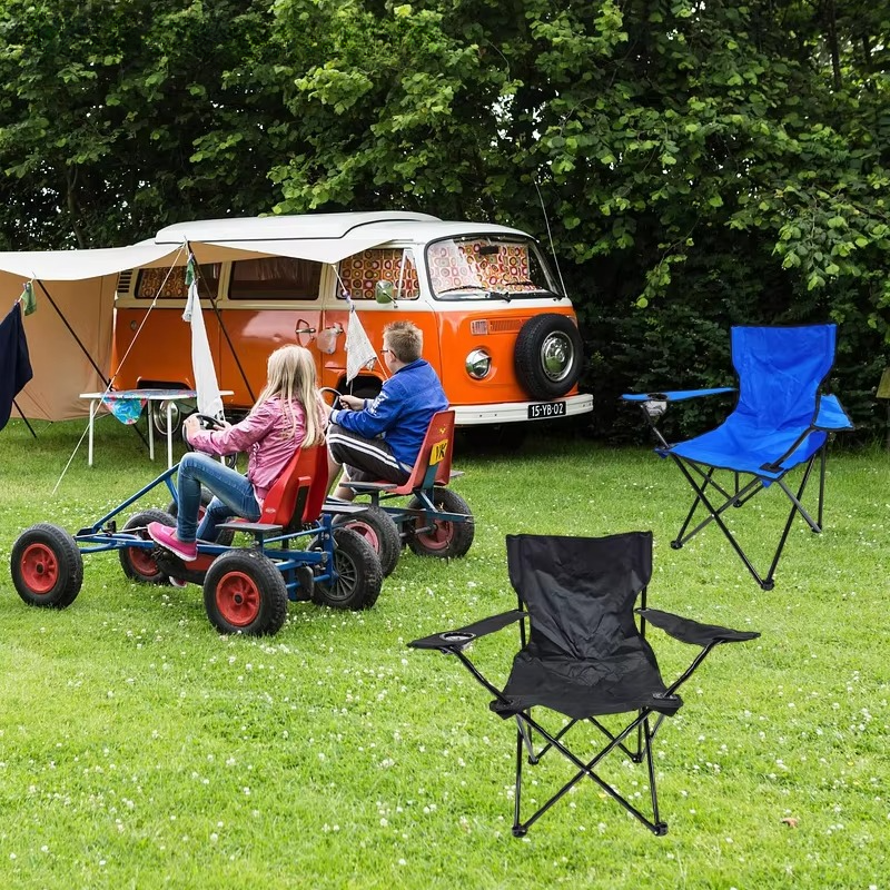 Klappbarer Campingstuhl mit Armlehnen & Getränkehalter Outdoor – Bild 10