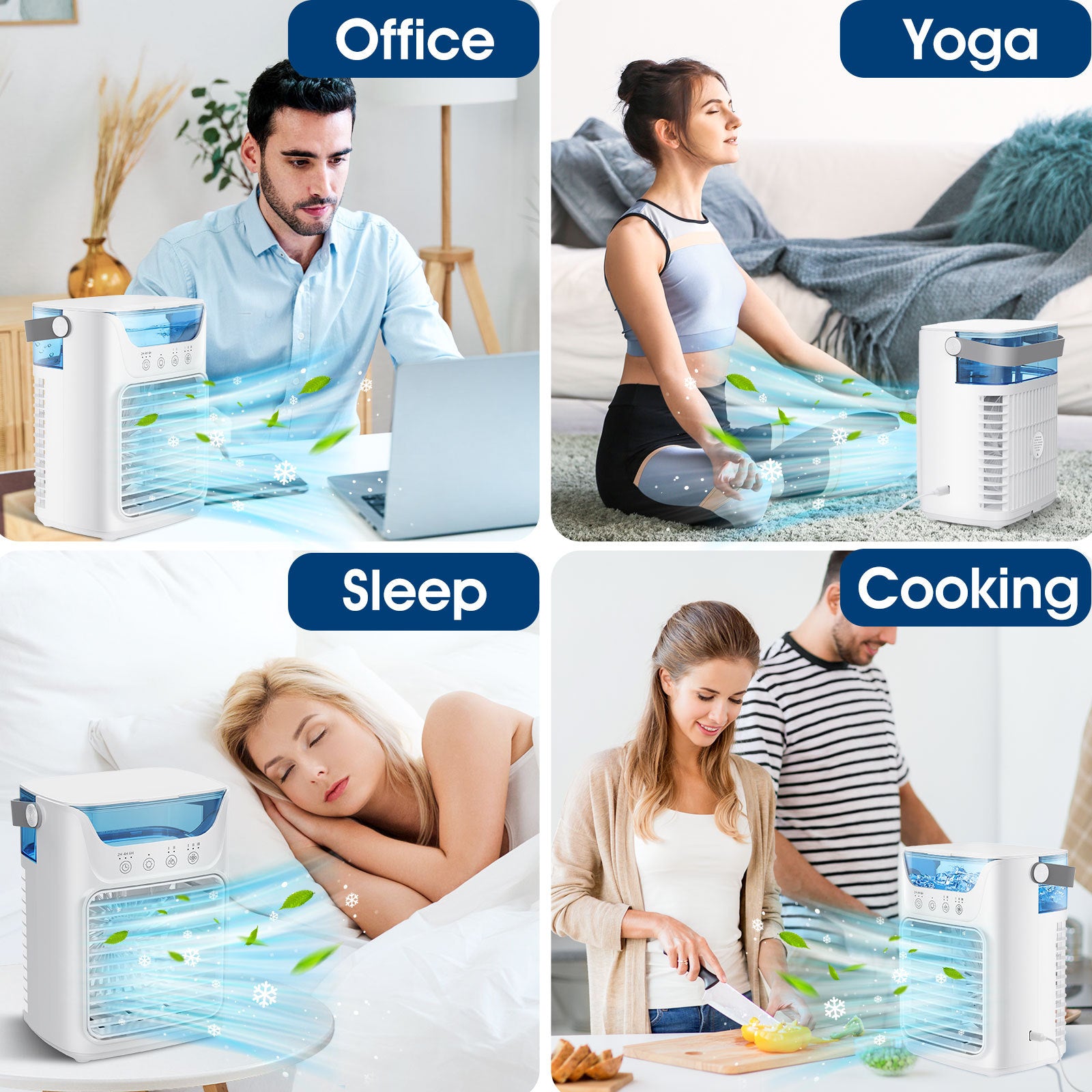 Kompakter USB Luftkühler mit Befeuchter & Ventilator für Schreibtisch – Bild 4