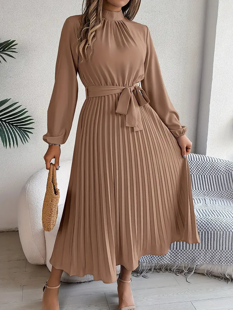 Damen Kragenkleid einfarbig elegant Business Freizeit – Bild 2