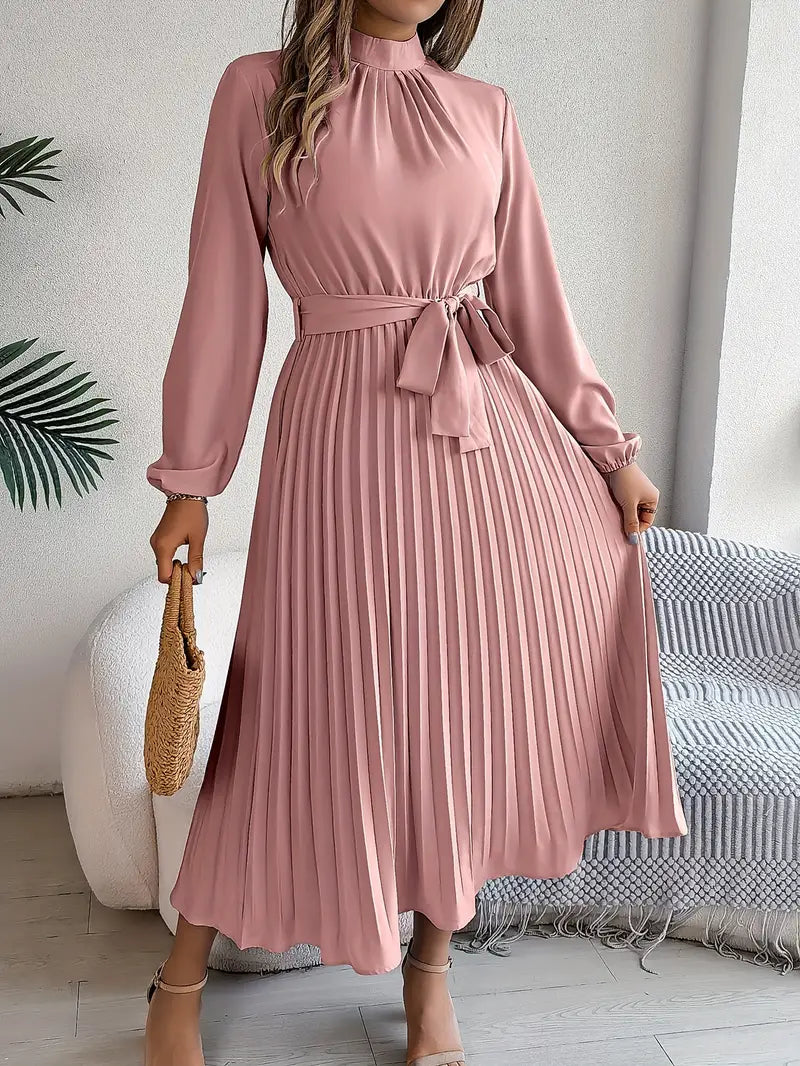 Damen Kragenkleid einfarbig elegant Business Freizeit – Bild 4