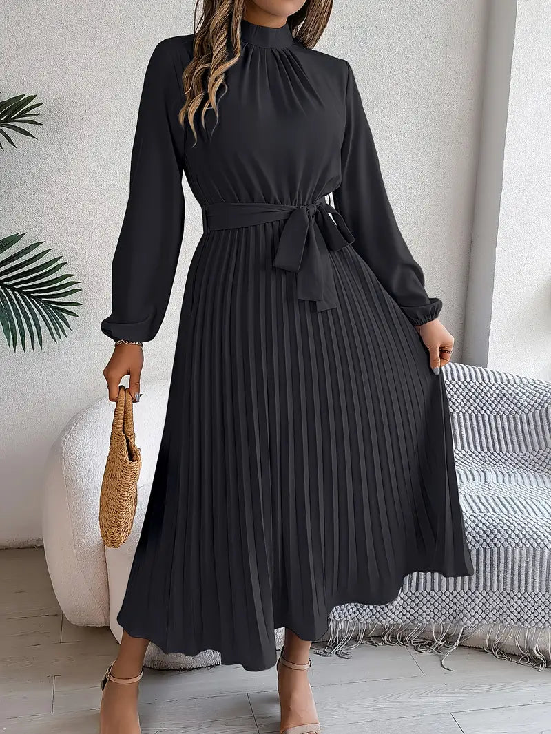 Damen Kragenkleid einfarbig elegant Business Freizeit – Bild 6