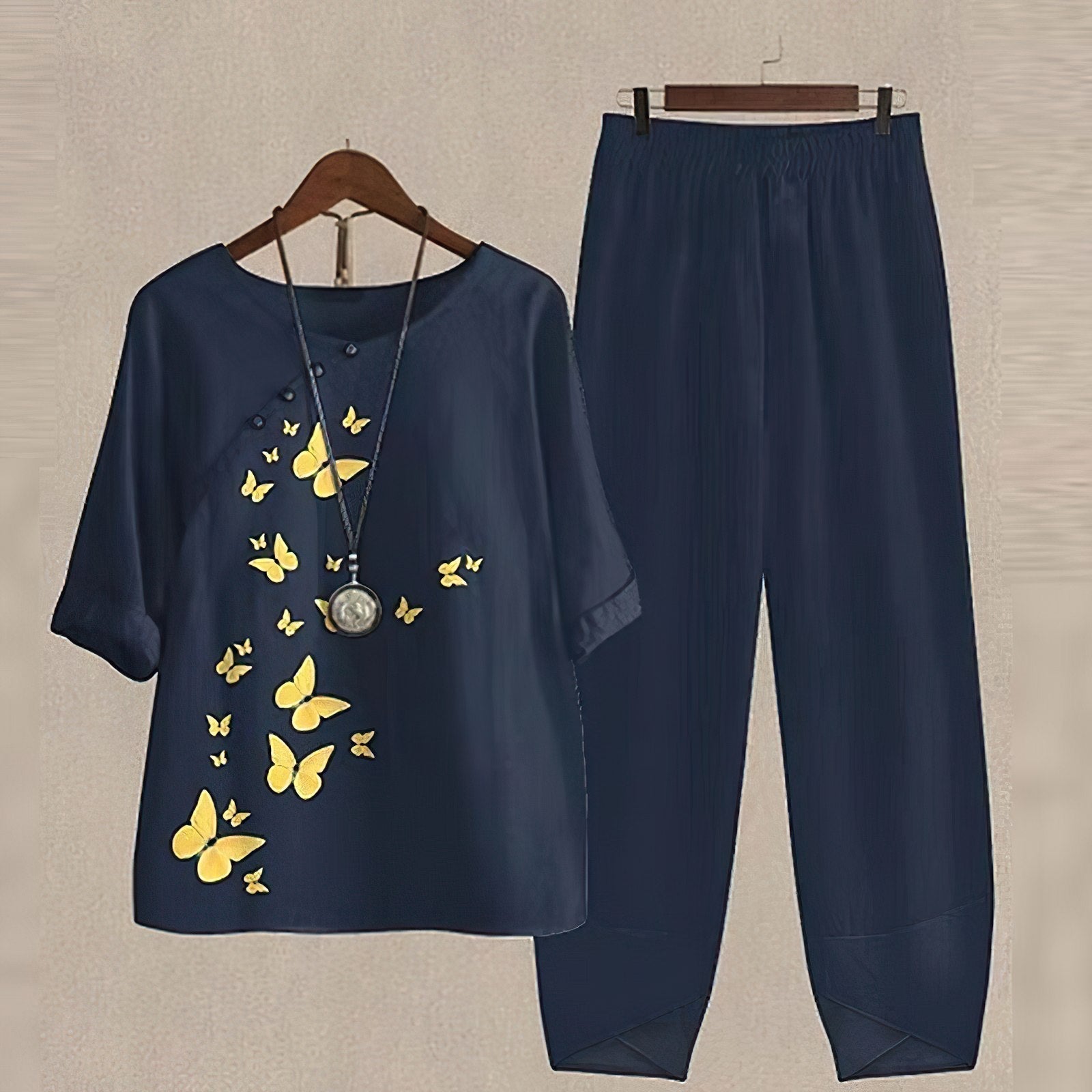 Damen Zweiteiler Blumenmuster Sommer Freizeit Outfit – Bild 4