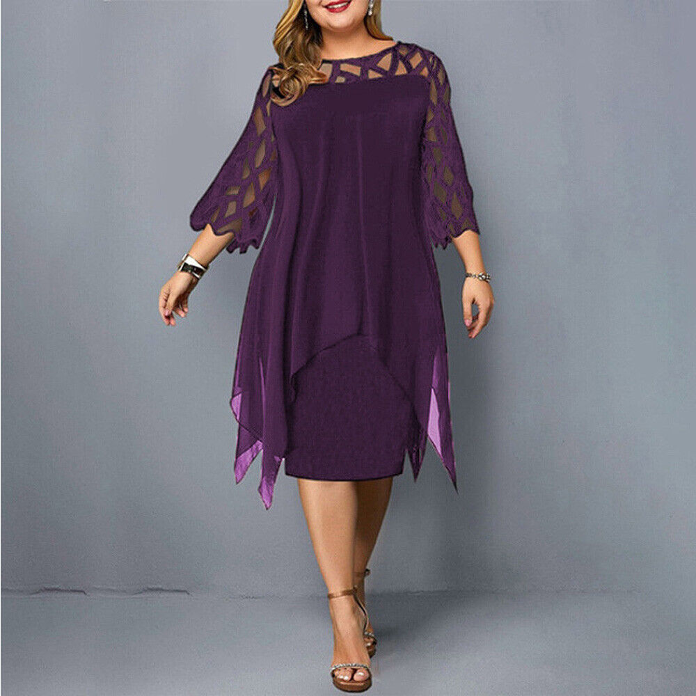 Damen Midikleid Fließend Atmungsaktiv Sommer Freizeit – Bild 2
