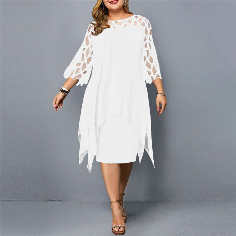 Damen Midikleid Fließend Atmungsaktiv Sommer Freizeit – Bild 7