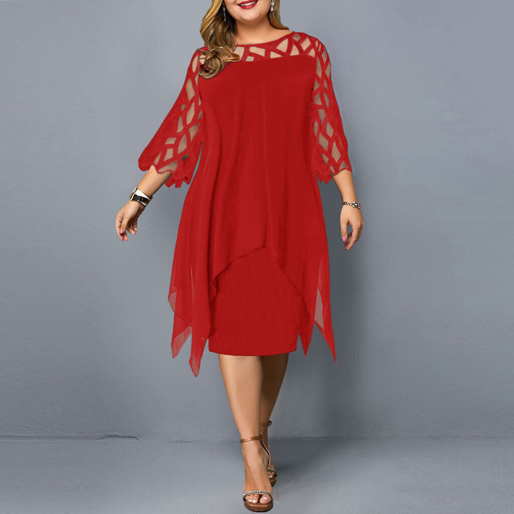 Damen Midikleid Fließend Atmungsaktiv Sommer Freizeit – Bild 6