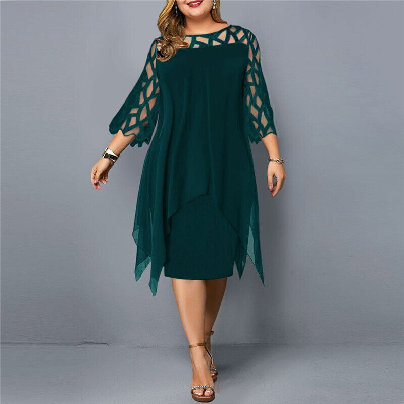Damen Midikleid Fließend Atmungsaktiv Sommer Freizeit – Bild 5