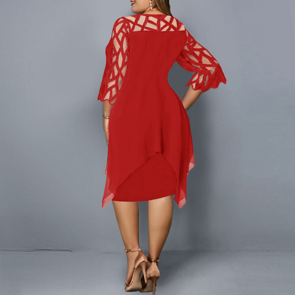 Damen Midikleid Fließend Atmungsaktiv Sommer Freizeit – Bild 9