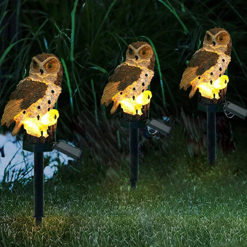 Solar Eulen Deko Leuchte für Garten & Balkon LED – Bild 2