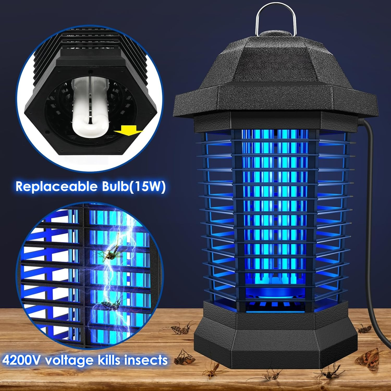 UV-Insektenfalle für Mücken & Fliegen – 500m² Schutz chemiefrei – Bild 3
