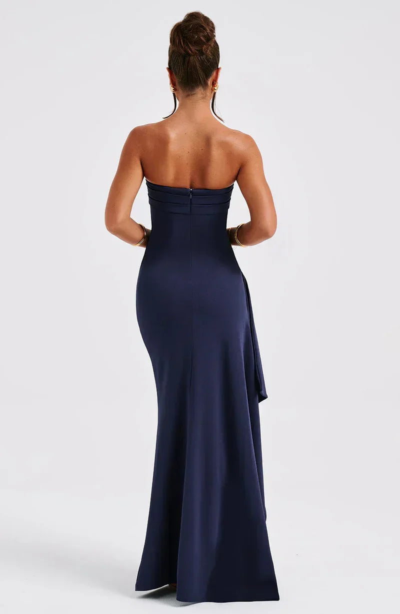Elegantes Bandeau Maxikleid mit Beinschlitz für Damen – Bild 3