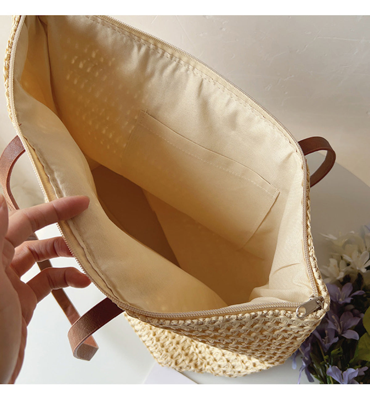 Damen Tasche Sommer geräumig Reißverschlussfach – Bild 10