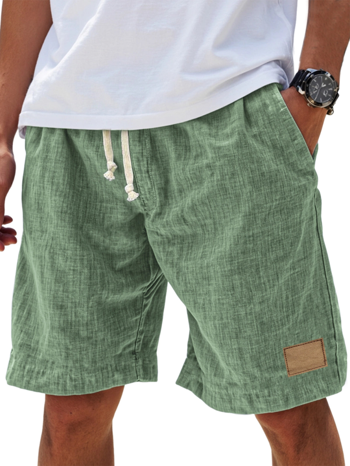 Herren Shorts lockere Passform gesticktes Logo – Bild 4