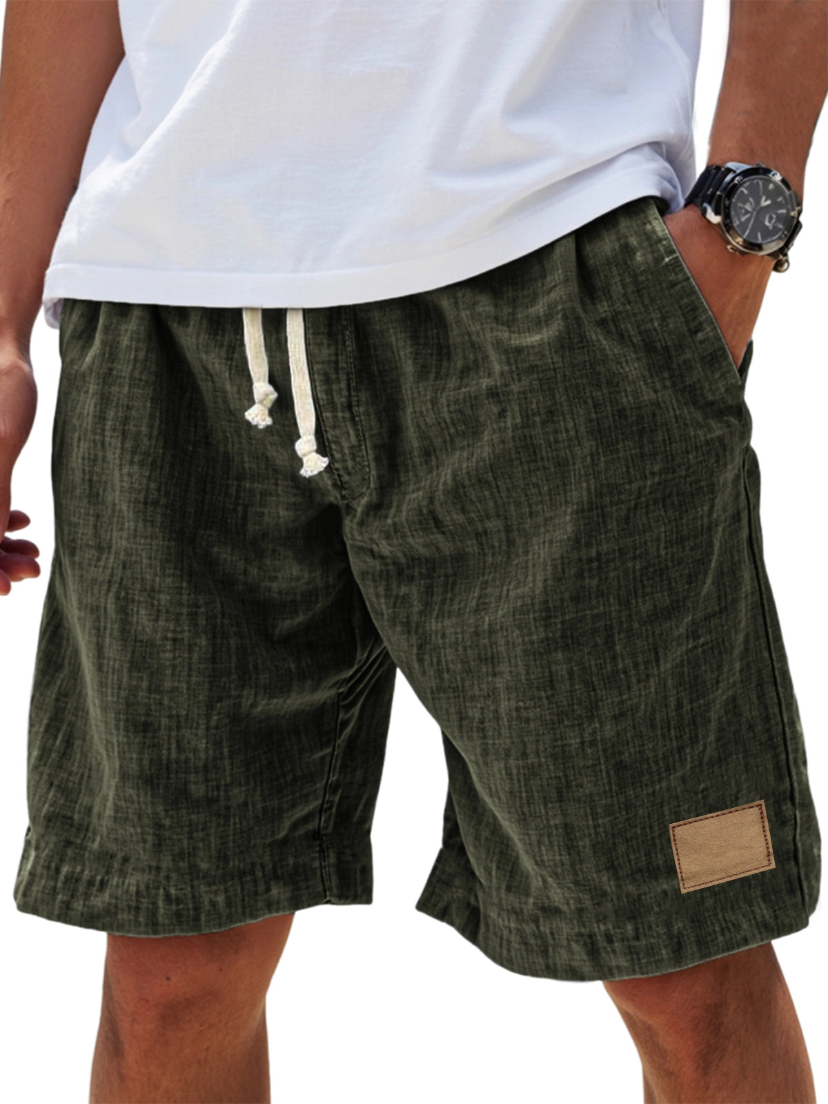 Herren Shorts lockere Passform gesticktes Logo – Bild 10