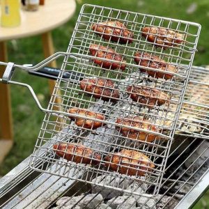 Grillkorb groß rechteckig für Gemüse Fisch Fleisch
