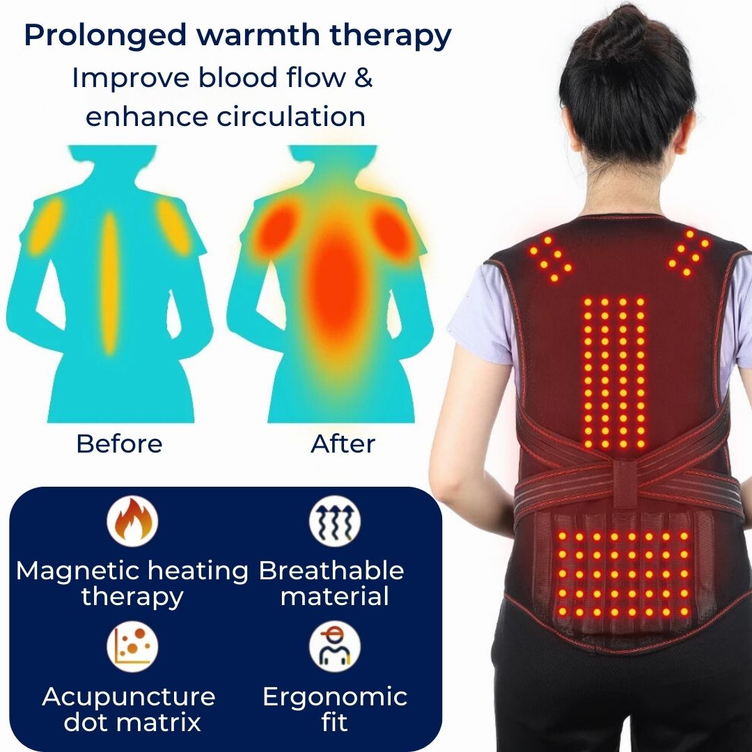 Rückenstütze mit Magnettherapie für Haltung & Schmerzlinderung – Bild 6