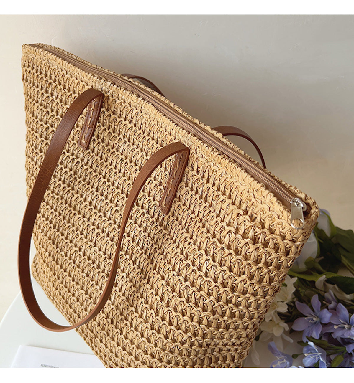 Damen Tasche Sommer geräumig Reißverschlussfach – Bild 4