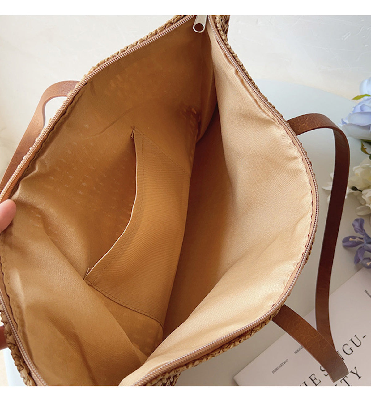 Damen Tasche Sommer geräumig Reißverschlussfach – Bild 6