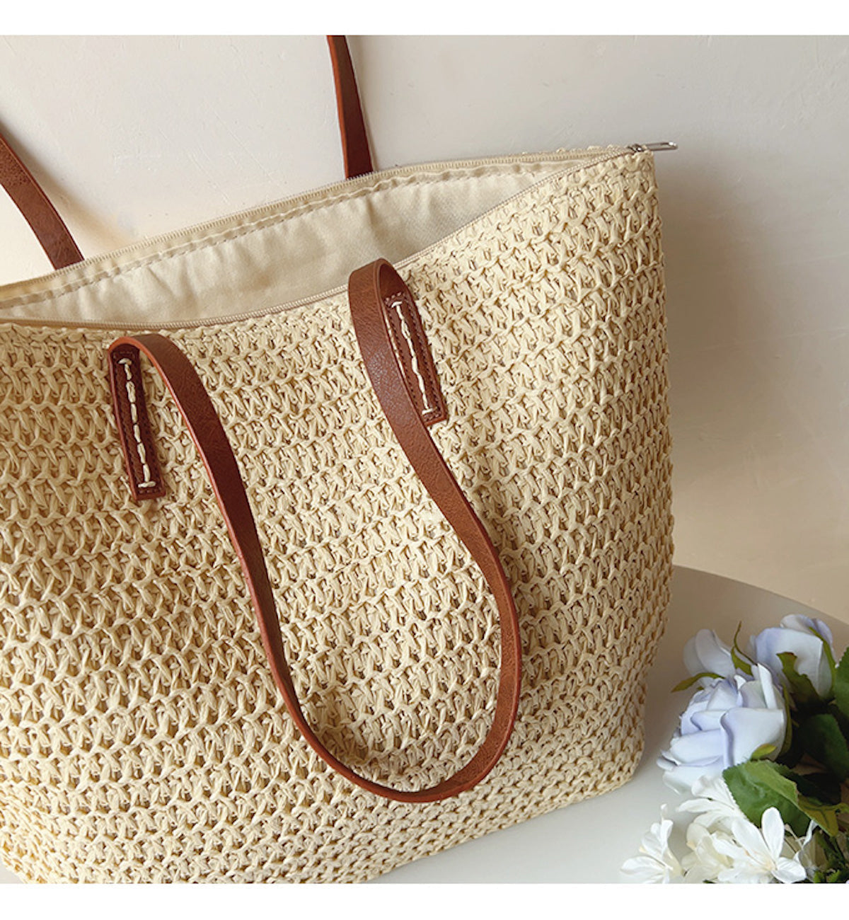 Damen Tasche Sommer geräumig Reißverschlussfach – Bild 7