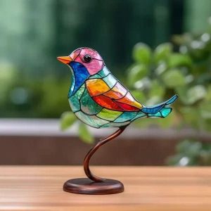 Vogelstatue Acryl einzigartiges Kunstwerk lichtfangend Geschenk