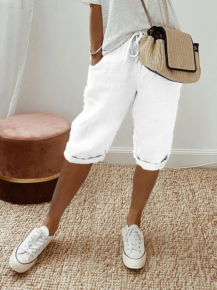 Damen-Shorts lockere Passform Baumwollmischung Freizeit – Bild 5
