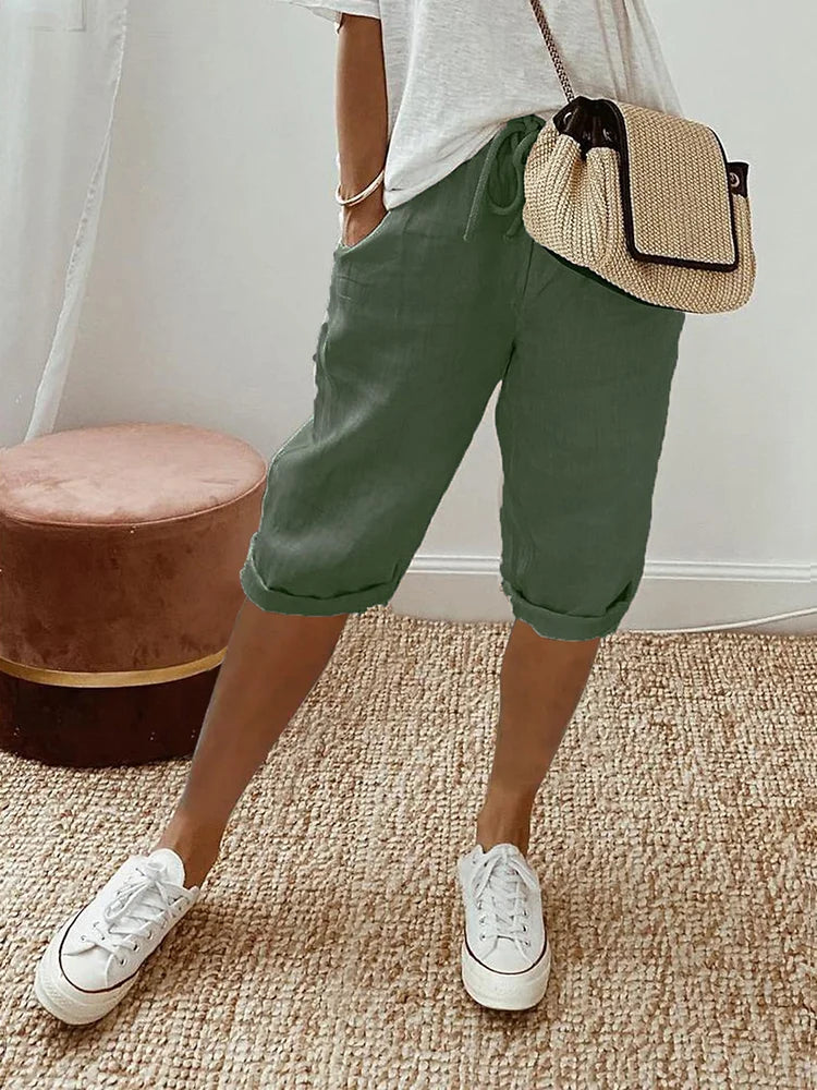 Damen-Shorts lockere Passform Baumwollmischung Freizeit – Bild 3