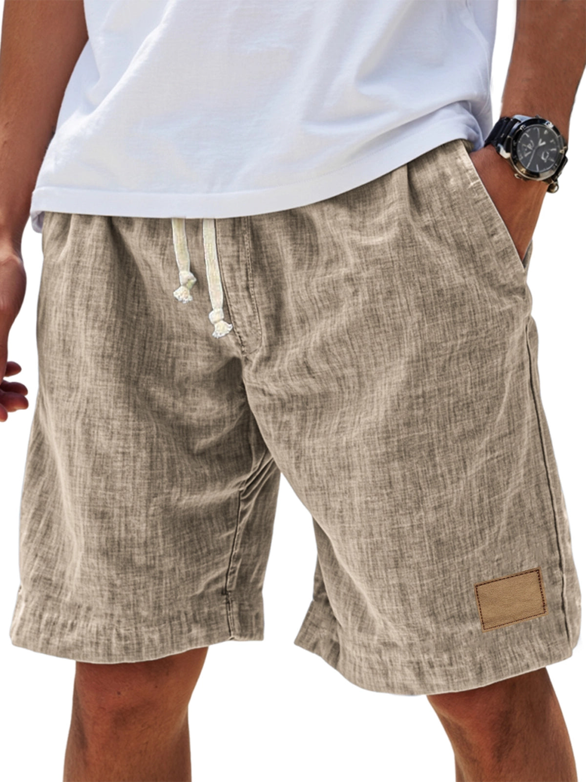 Herren Shorts lockere Passform gesticktes Logo – Bild 5