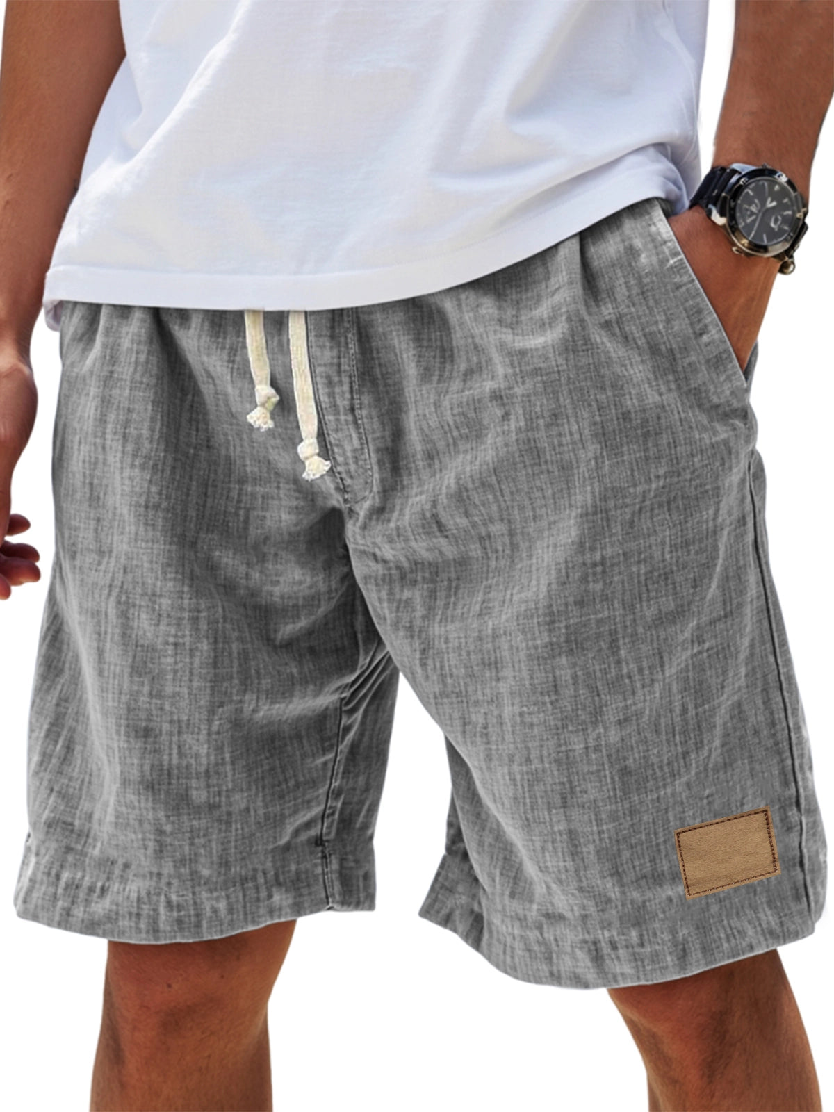 Herren Shorts lockere Passform gesticktes Logo – Bild 3