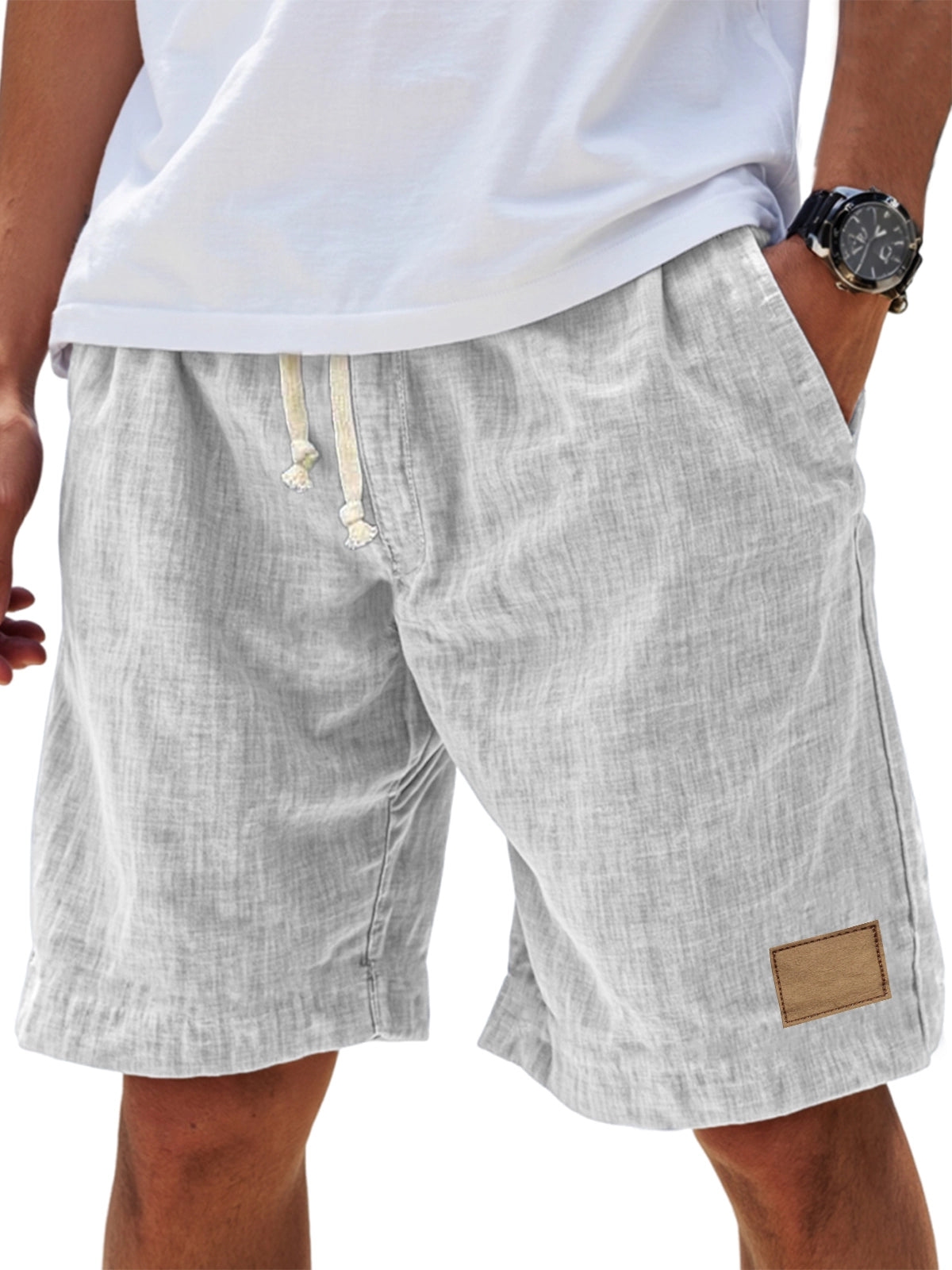 Herren Shorts lockere Passform gesticktes Logo