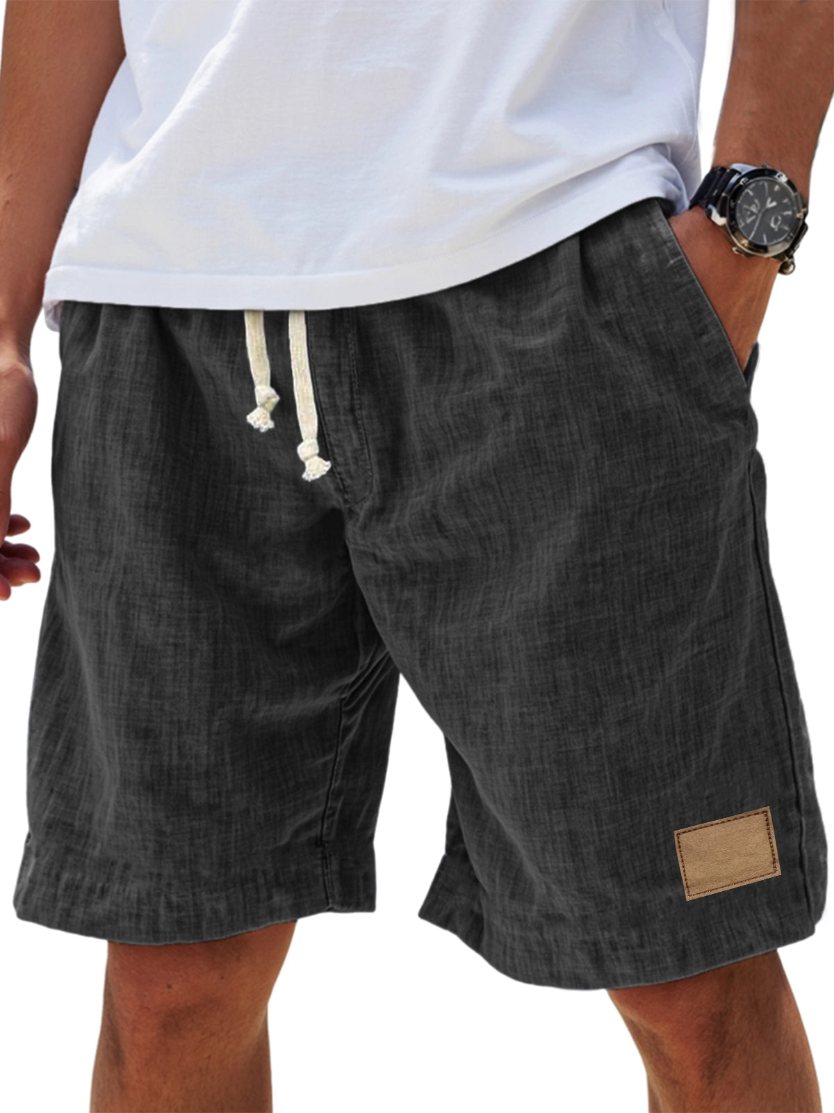 Herren Shorts lockere Passform gesticktes Logo – Bild 7