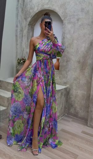 Damenkleid Wickeloptik Figurbetont Fließender Stoff