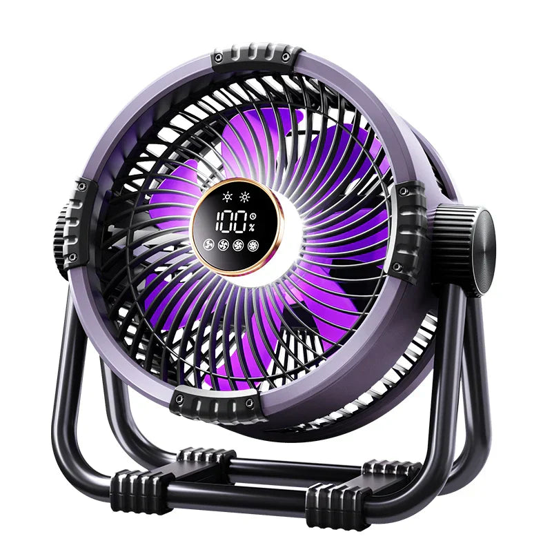 Campingventilator mit Powerbank | 100h Akku | 360° Rotation – Bild 6