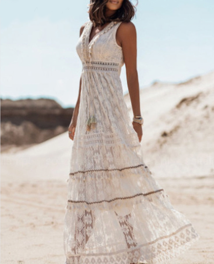 Damen Maxikleid fließend bequem figurbetont – Bild 4