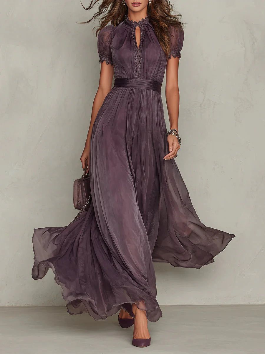 Damenkleid mit floralem Muster und langen Ärmeln – Bild 2