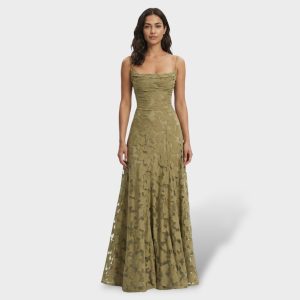 Maxikleid Damen, gerade geschnitten, offener Rücken ohne Verschlüsse