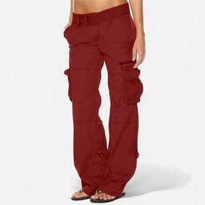 Damen Cargo Hose mit aufgesetzten Taschen weiter Silhouette