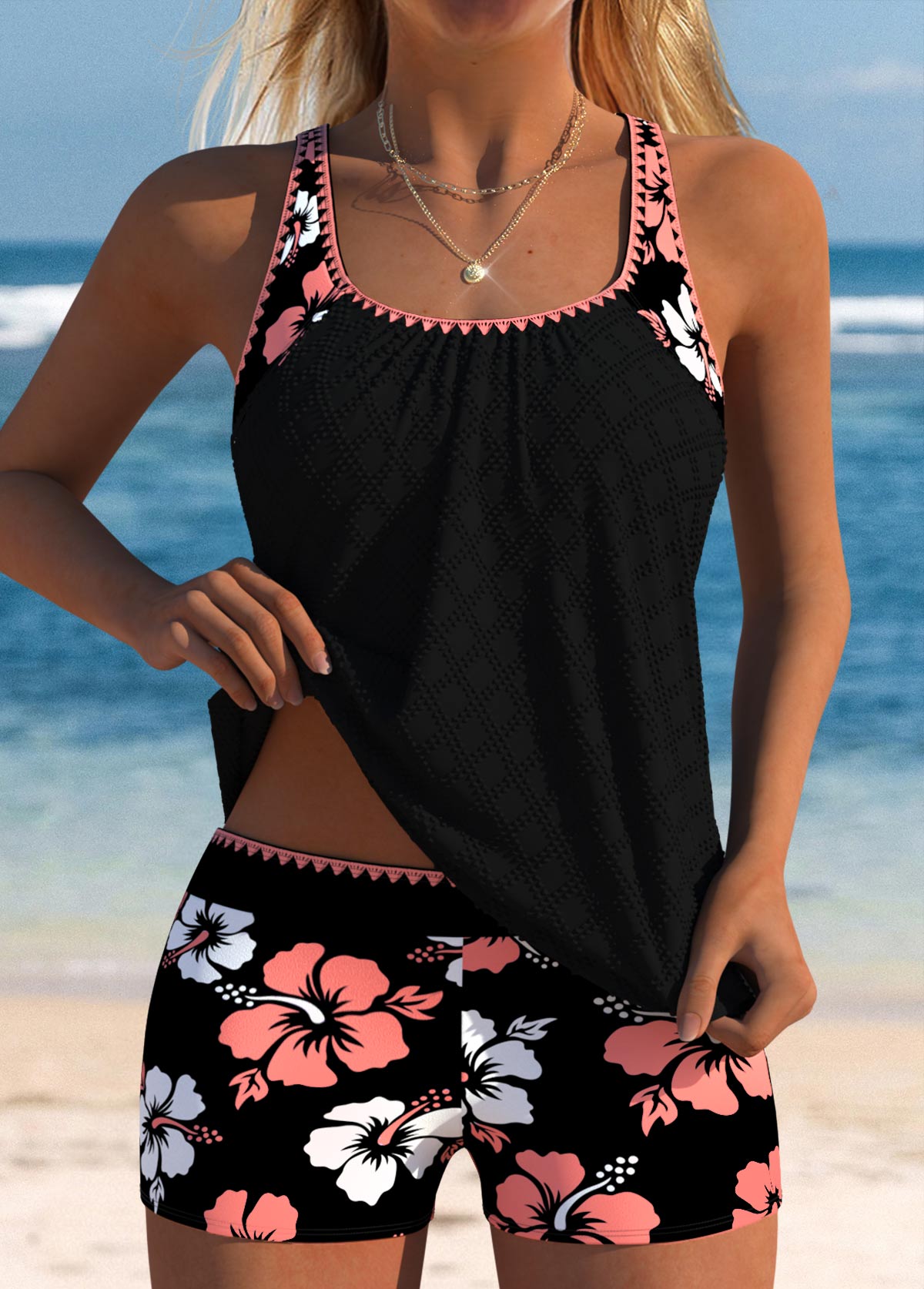 Damen Tankini Badeanzug Racerback Zweiteilig – Bild 2